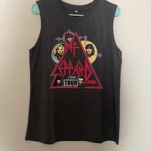 Women’s Def Leppard 1988 Tour Graphic Muscle Sleeveless Tank Top Size XL